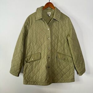 Joie Army Green Quilted Barn Coat Size Large‎